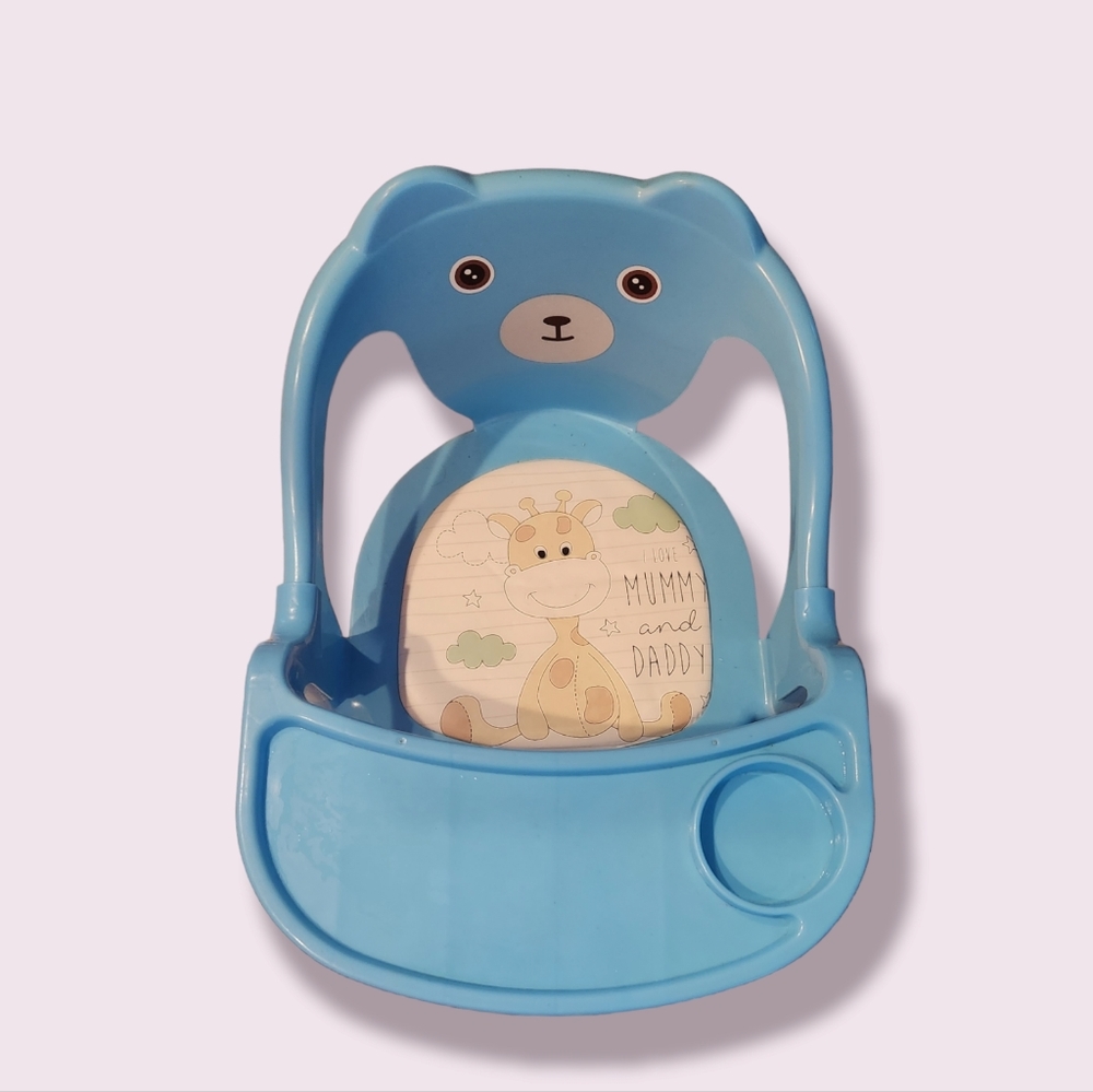 Blue and White Toddler Eatting Chair With Removable Tray